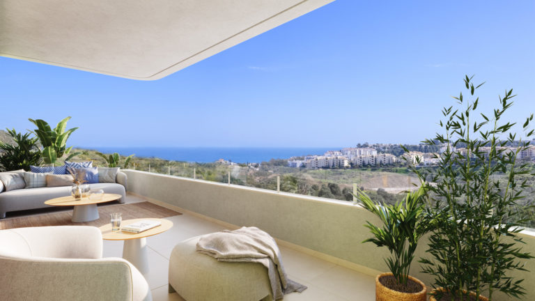 Two-bedroom penthouse in La Cala with a large outside terrace and sea views