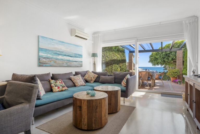 Frontline Beach Town House with Private Garden in Estepona West